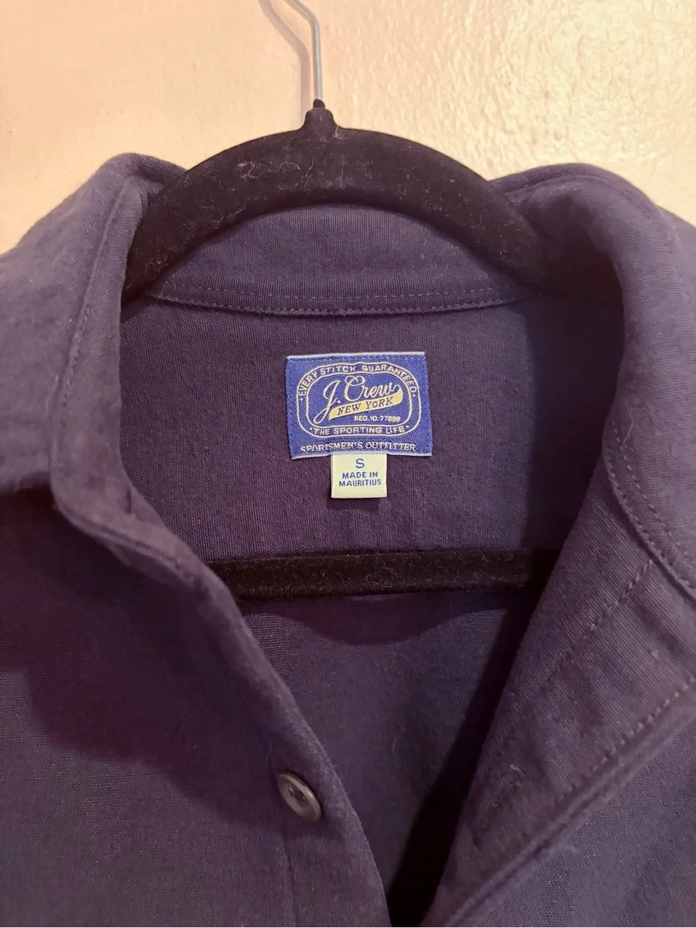 J. Crew Deep Navy Collared Chamois Workshirt, Men’s S, Heavy Duty Button Up